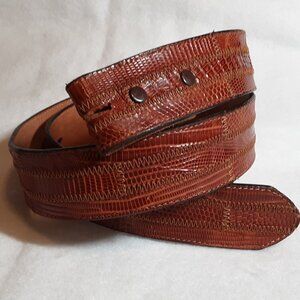 Tony Lama Belt Genuine Lizard Brown Size 34 Made in USA